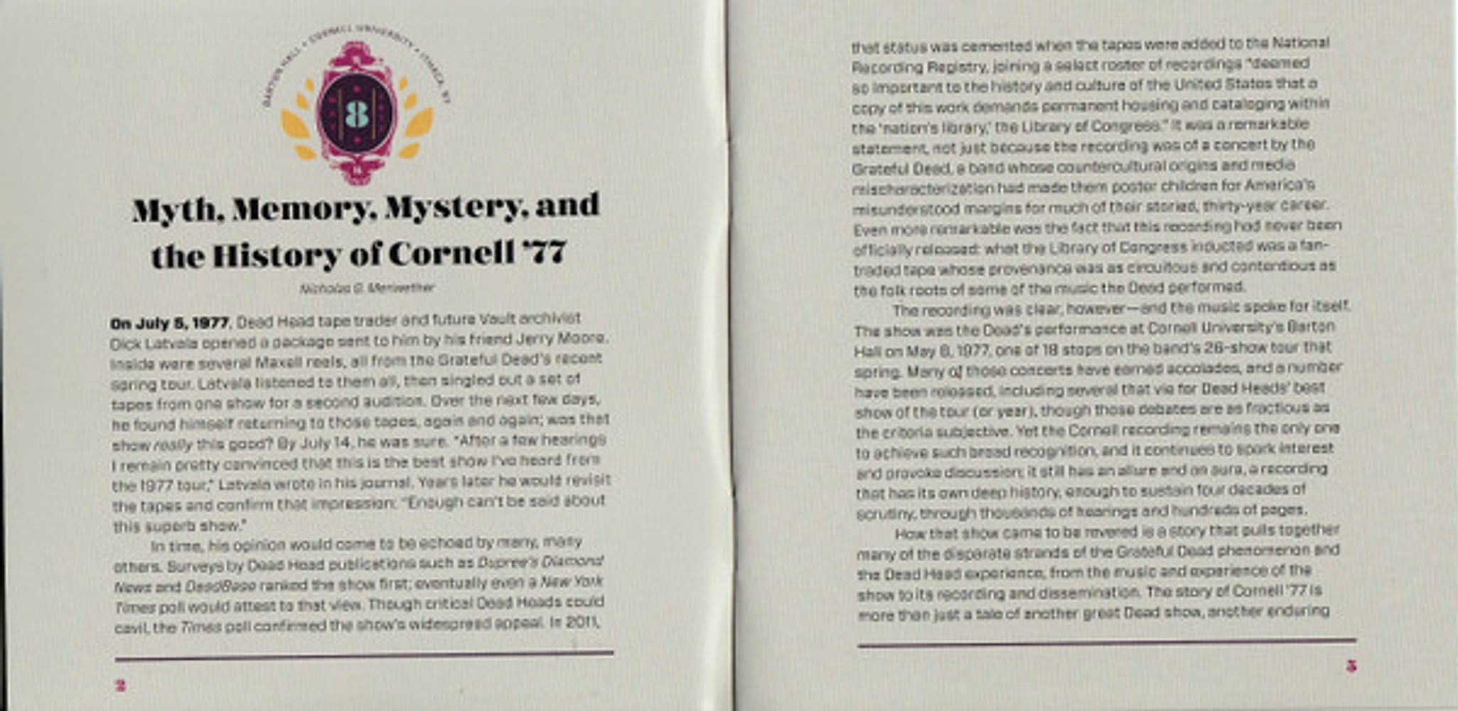 Grateful Dead – Cornell 5/8/77 (3-CD) Music CD