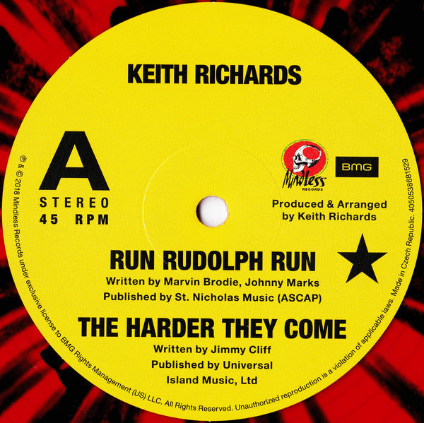 Run Rudolph Run / The Harder They Come / Pressure Drop (Red & Black Splatter Vinyl 12") | Mint (M) Mint (M)