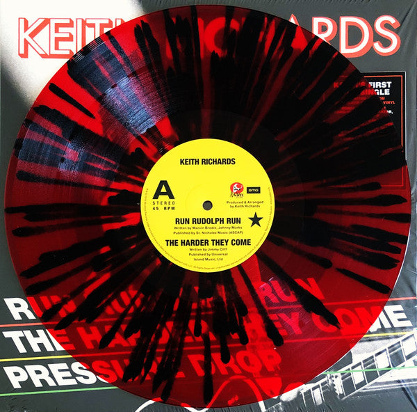Run Rudolph Run / The Harder They Come / Pressure Drop (Red & Black Splatter Vinyl 12") | Mint (M) Mint (M)