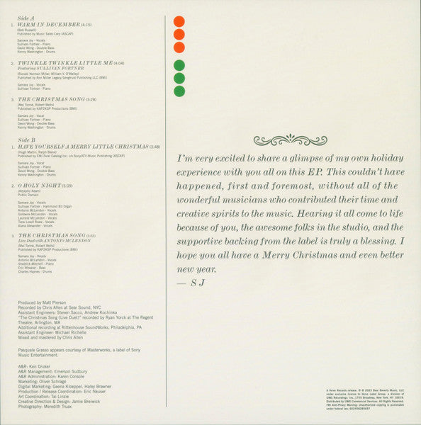 A Joyful Holiday (COLOR VINYL) | Mint (M) Mint (M)