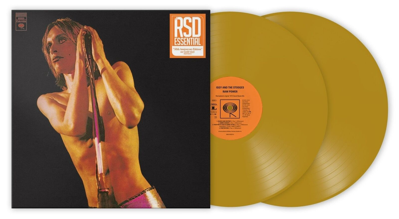 Iggy And The Stooges Raw Power: 50th Anniversary Edition (RSD Essential, Colored Vinyl, Gold) (2 Lp's) Vinyl Record