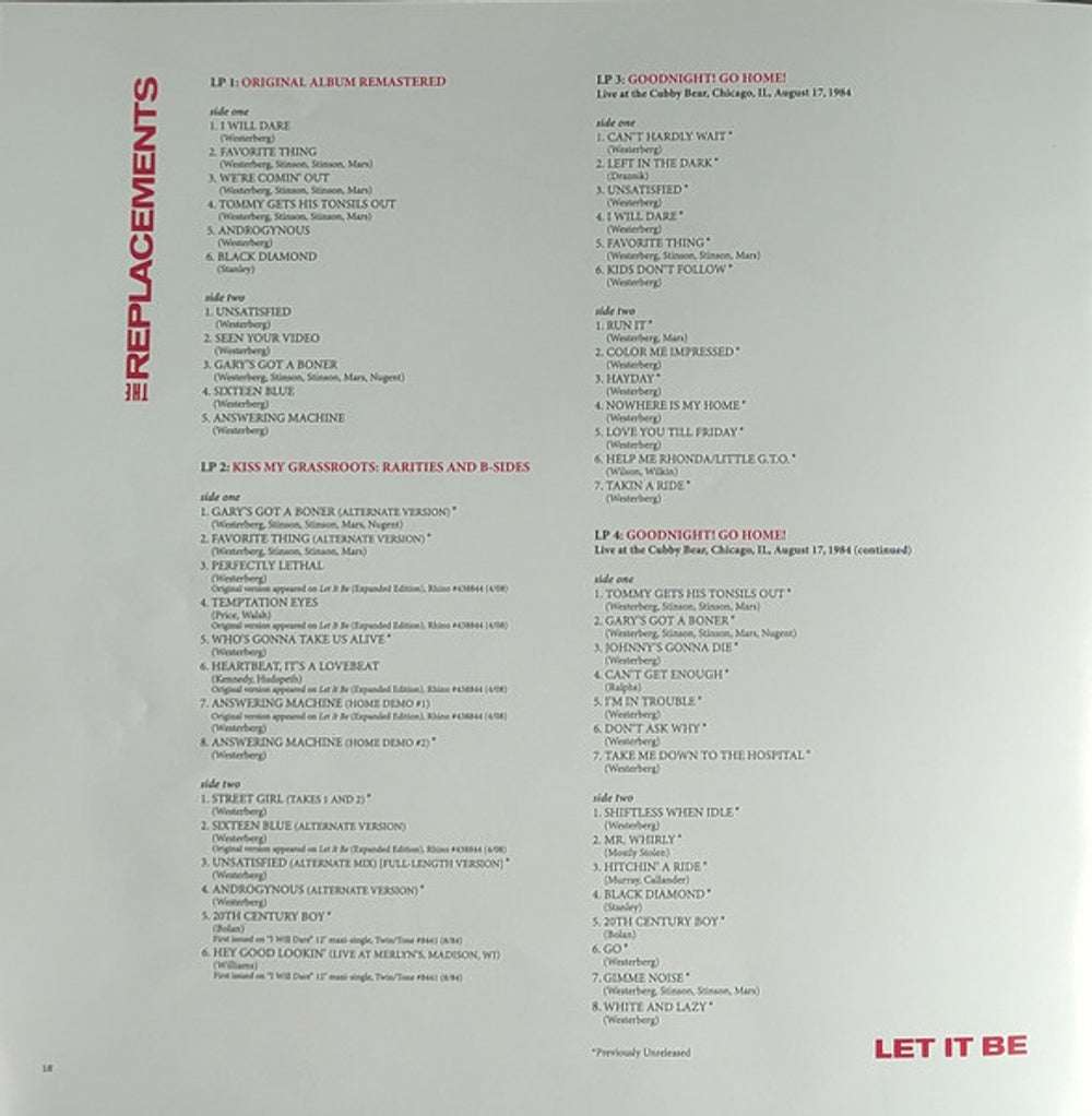 The Replacements – Let It Be Deluxe Edition (4-LP Vinyl) Vinyl Record