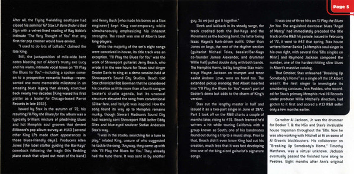 Albert King – I'll Play The Blues For You Music CD