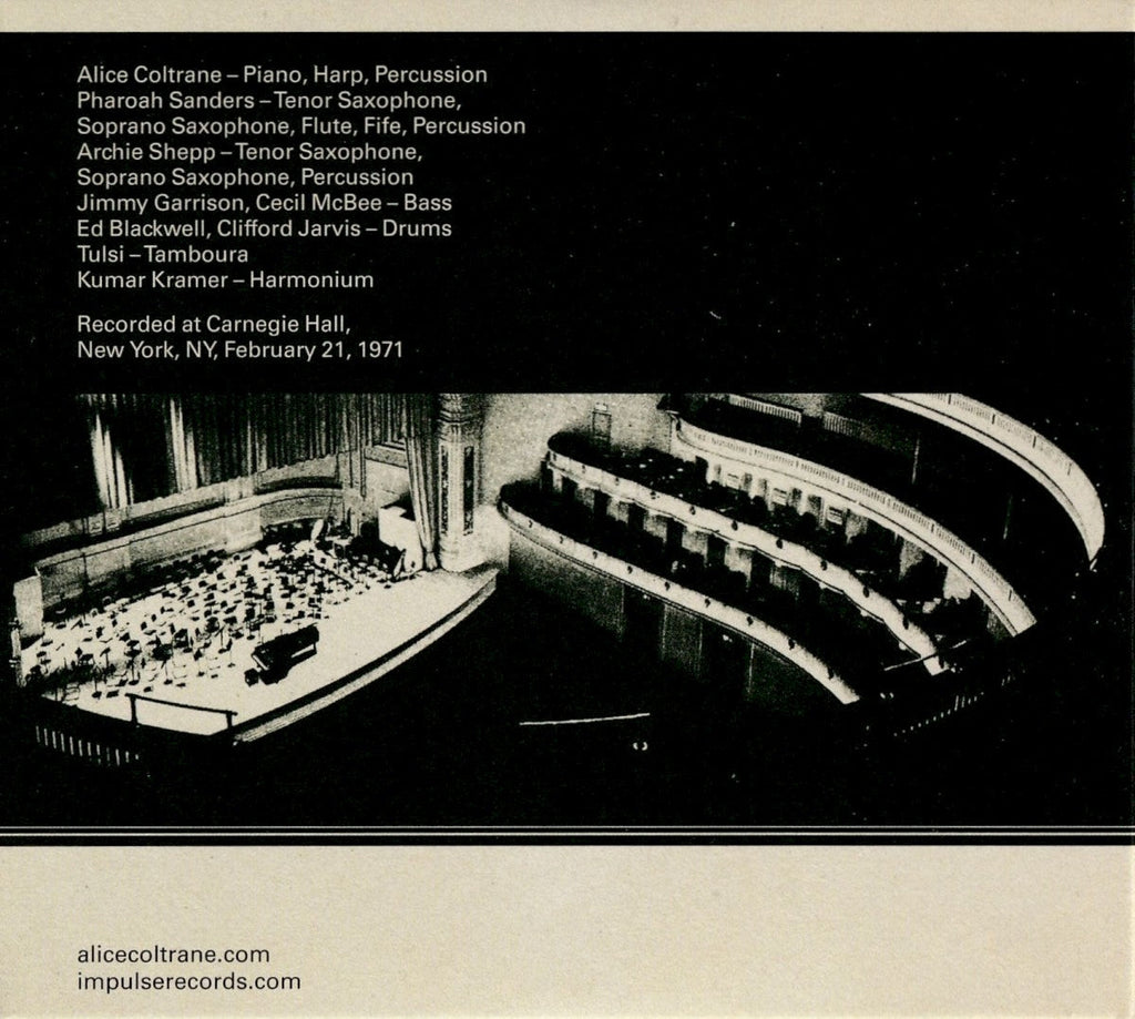 Alice Coltrane – The Carnegie Hall Concert  (2-CD) Music CD