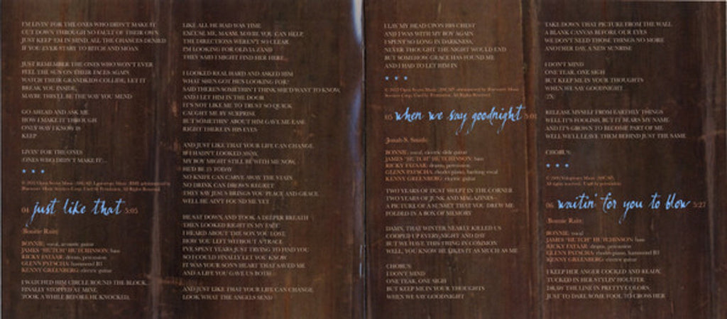 Bonnie Raitt – Just Like That... Music CD