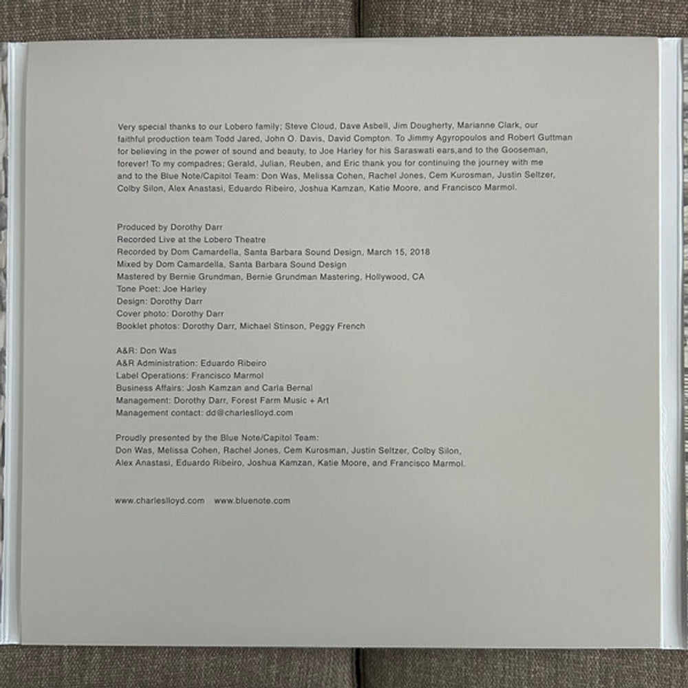Charles Lloyd – 8: Kindred Spirits Live From the Lobero Theatre (2-LP Vinyl) Vinyl Record