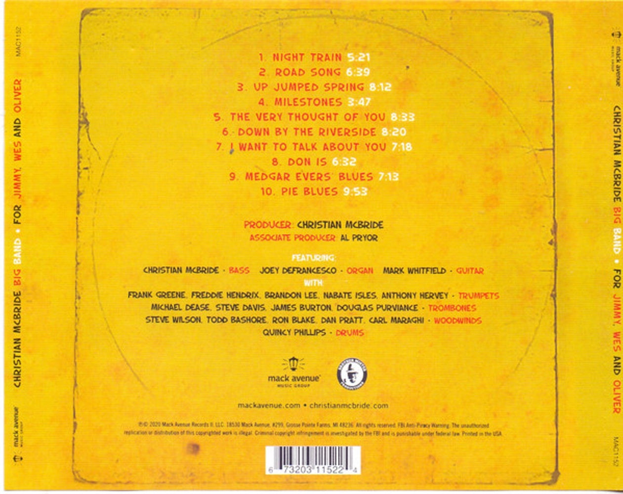 Christian McBride – For Jimmy, Wes, And Oliver Music CD