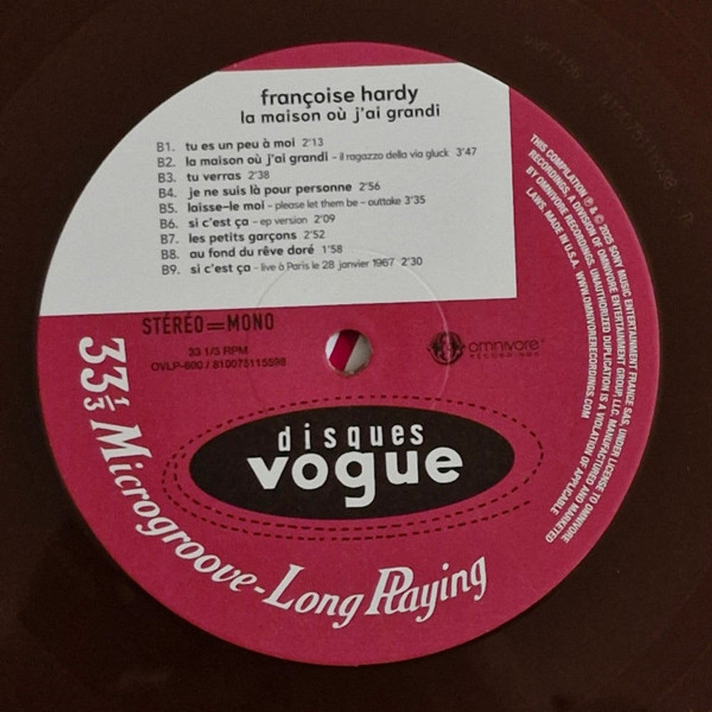 Francoise Hardy – La Maison Ou J'ai Grandi (LP Brown Vinyl) Vinyl Record