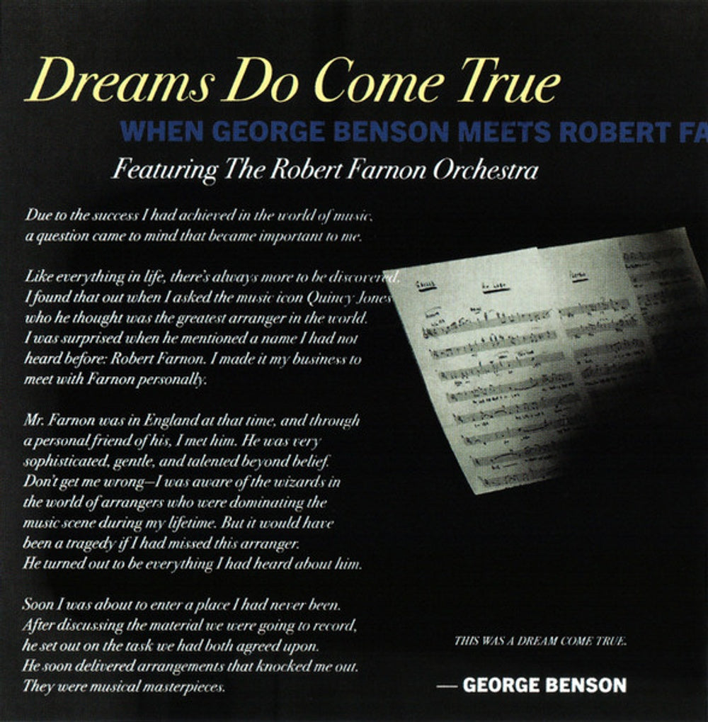 George Benson – Dreams Do Come True: George Benson Meets Robert Farnon Music CD