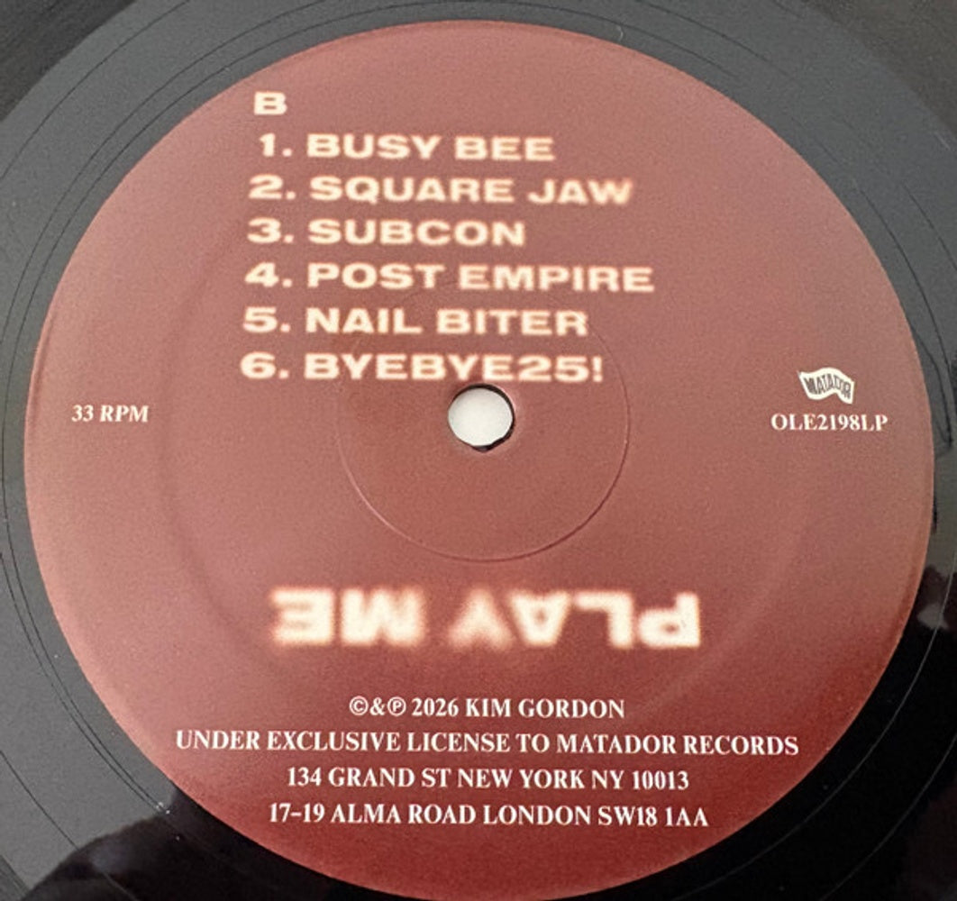 Kim Gordon – Play Me (LP Vinyl) Vinyl Record