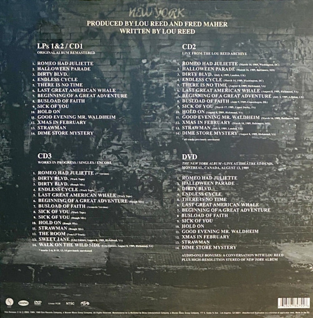 Lou Reed – New York: Deluxe Edition (2-LP Vinyl, 3-CD, & DVD)