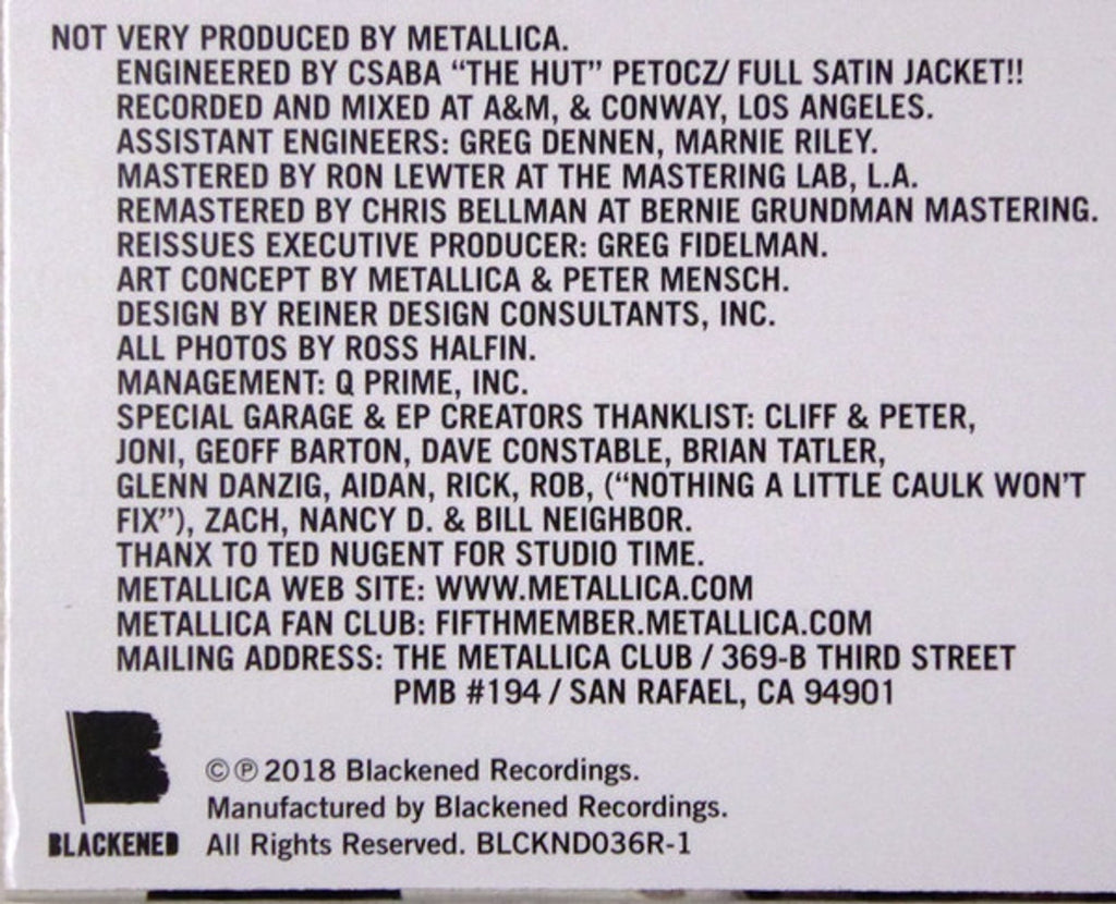 Metallica – The $5.98 EP: Garage Days Re-Revisited (LP Vinyl) Vinyl Record
