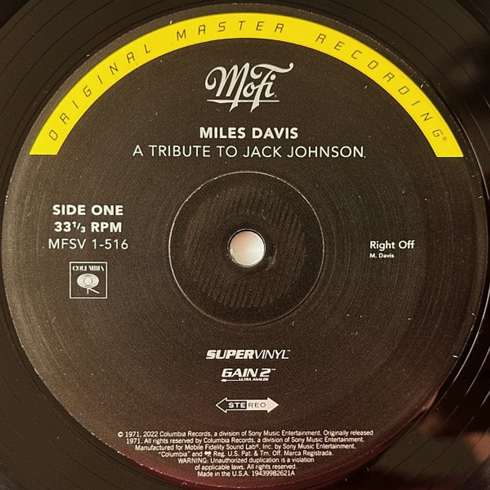 Miles Davis – Tribute To Jack Johnson (Mobile Fidelity LP Vinyl) Vinyl Record