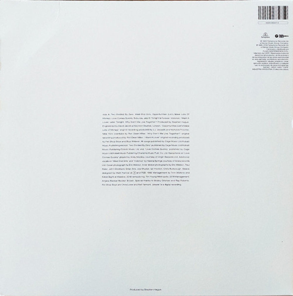 Pet Shop Boys – Please (LP Vinyl) Vinyl Record