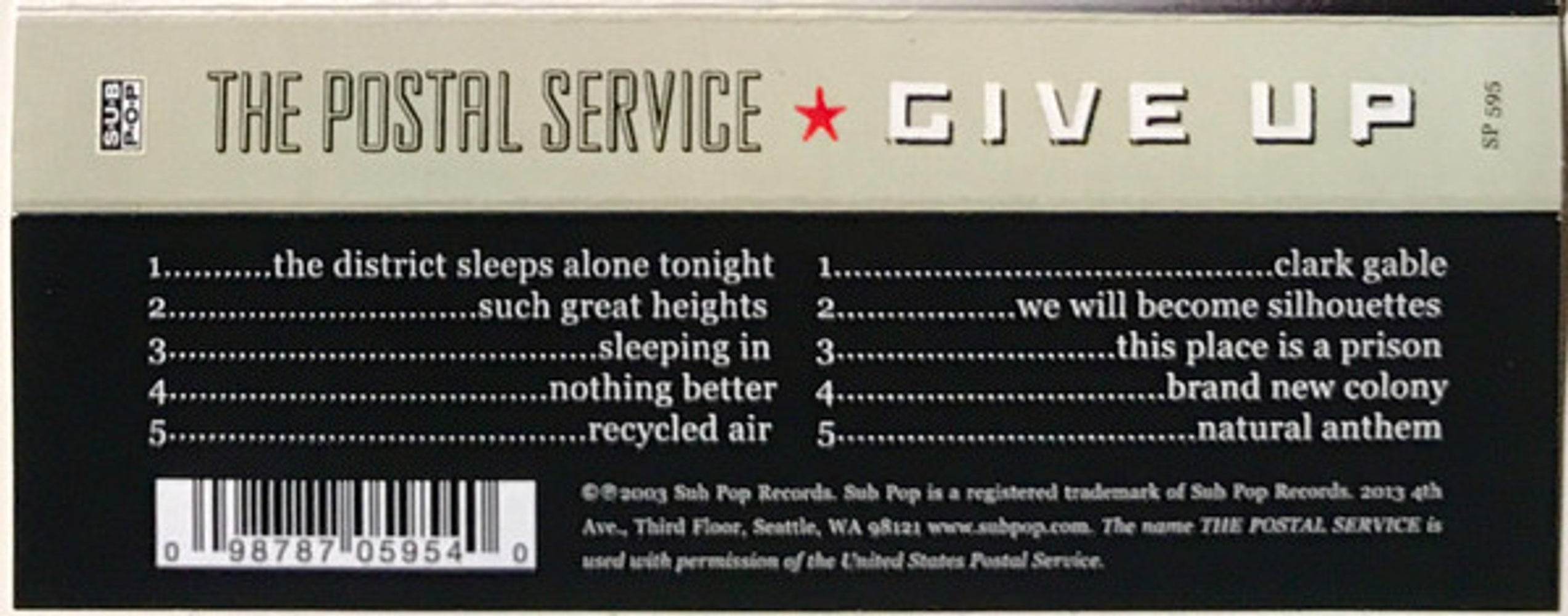 Postal Service – Give Up Music Cassette Tape