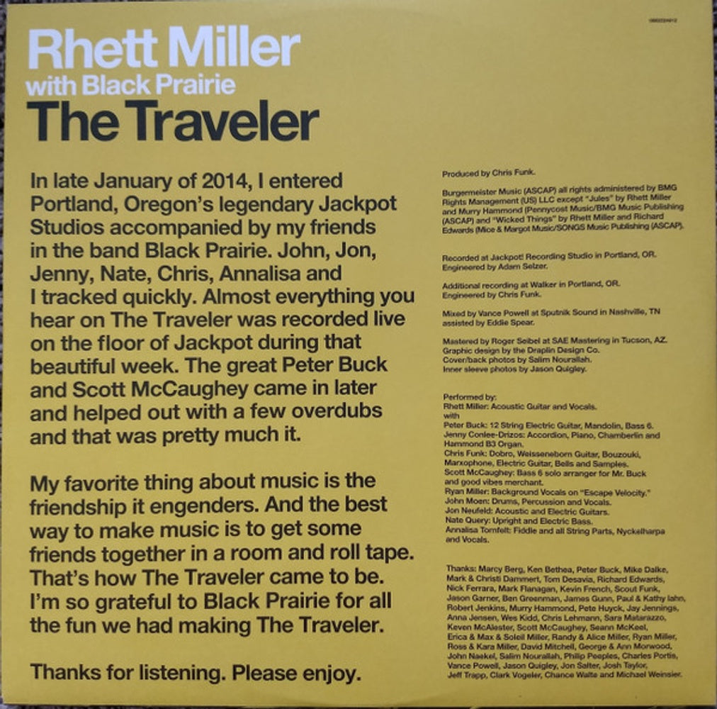 Rhett Miller – The Traveler (LP Vinyl) Vinyl Record