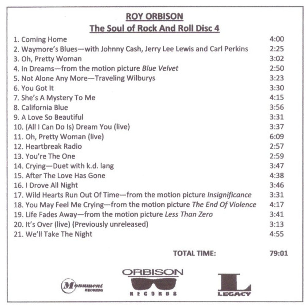 Roy Orbison – The Soul Of Rock and Roll (4-CD) Music CD