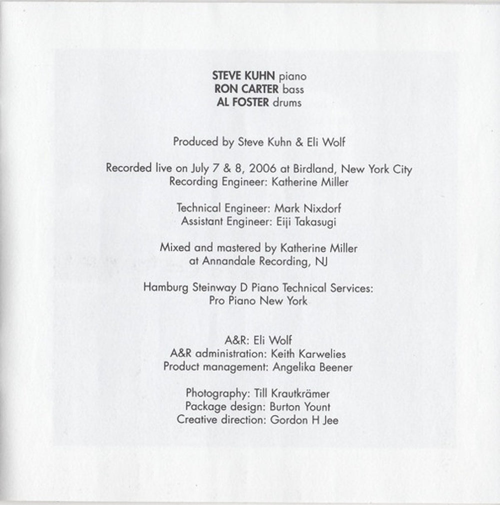 Steve Kuhn – Live at Birdland Music CD