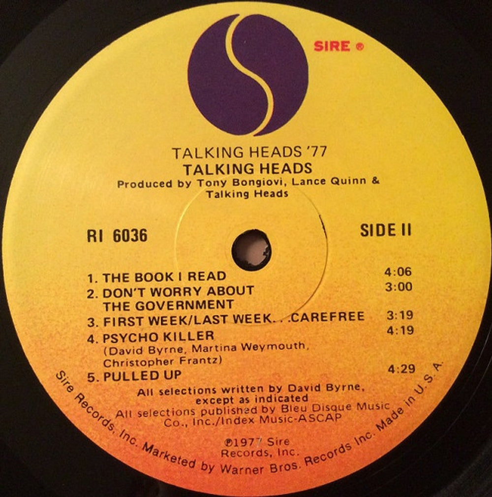 Talking Heads – Talking Heads: 77 (LP Vinyl) Vinyl Record