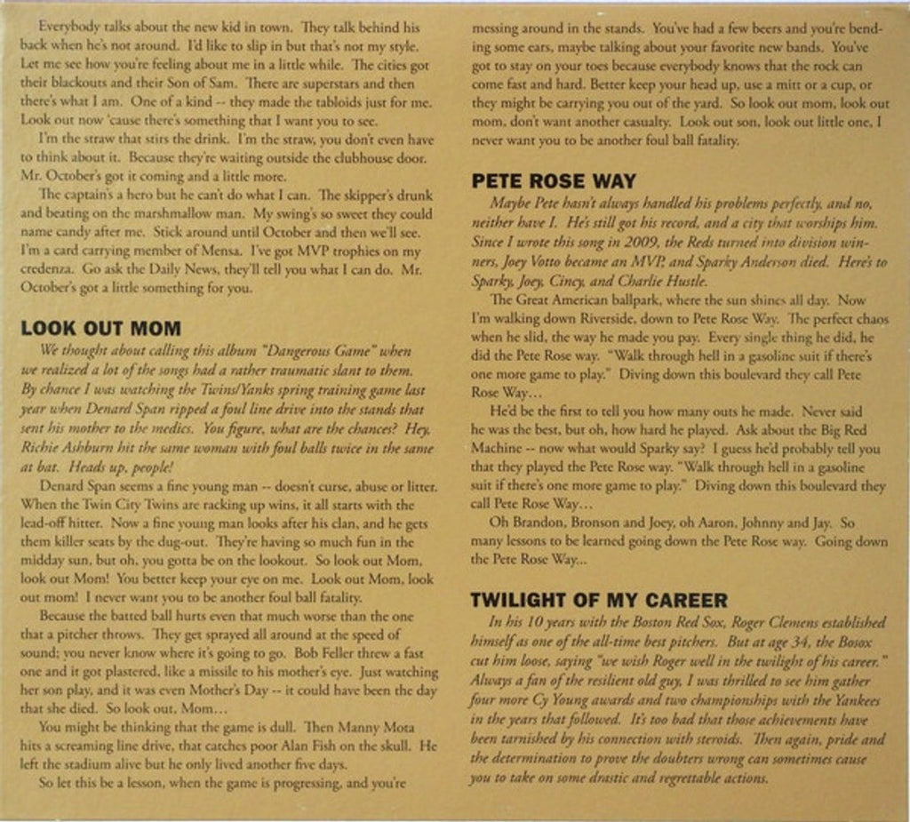 The Baseball Project – Volume 2: High and Inside Music CD