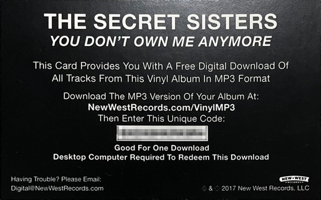 The Secret Sisters – You Don't Own Me Anymore (LP Vinyl) Vinyl Record