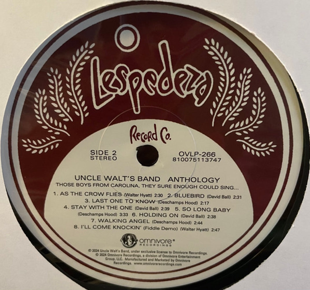 Uncle Walt's Band – Anthology: Those Boys From Carolina, They Sure Enough Could Sing (LP Vinyl) Vinyl Record