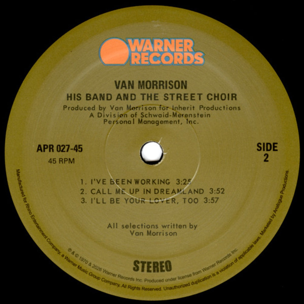 Van Morrison – His Band & the Street Choir (2-LP Vinyl) Vinyl Record