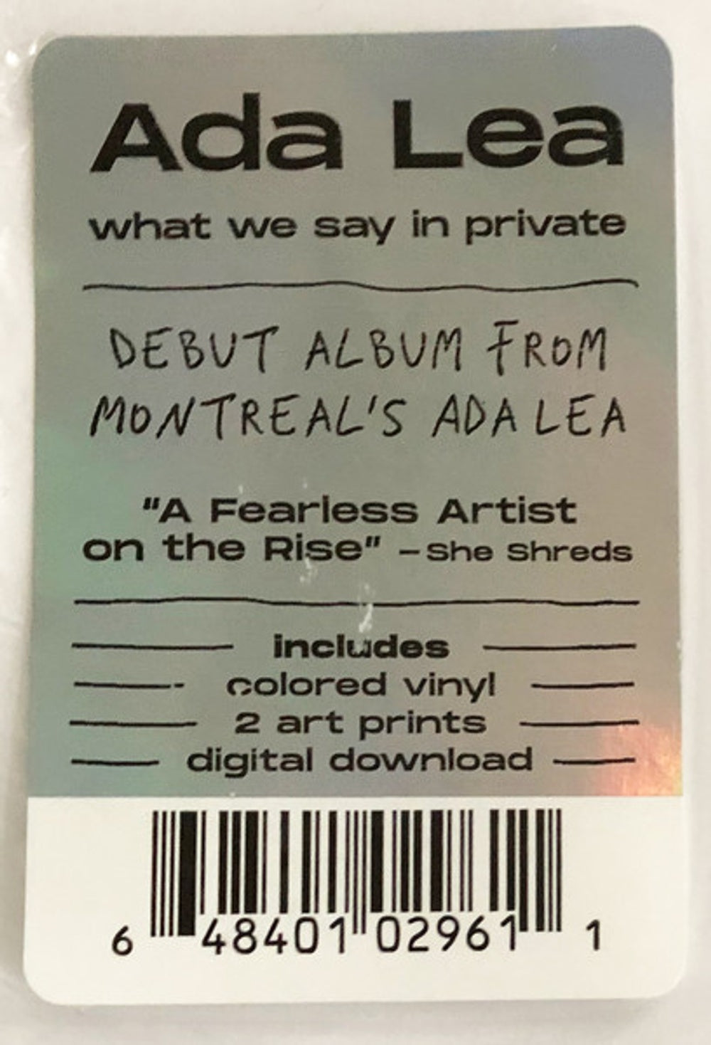 Ada Lea – What We Say In Private (LP Colored Vinyl) Vinyl Record