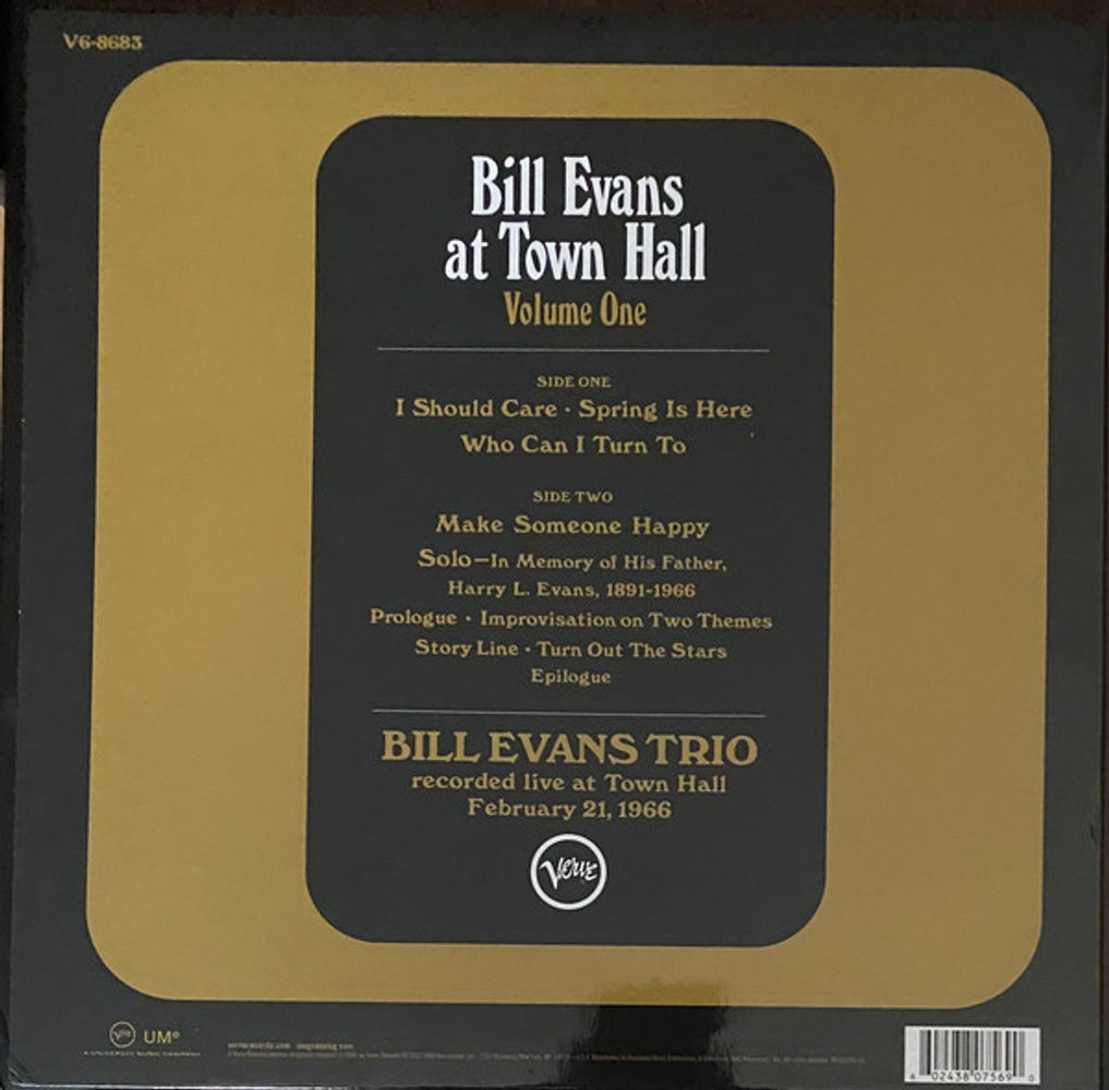 Bill Evans – At Town Hall, Volume One (LP Vinyl) Vinyl Record