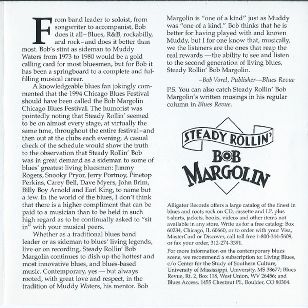 Bob Margolin – My Blues & My Guitar Music CD