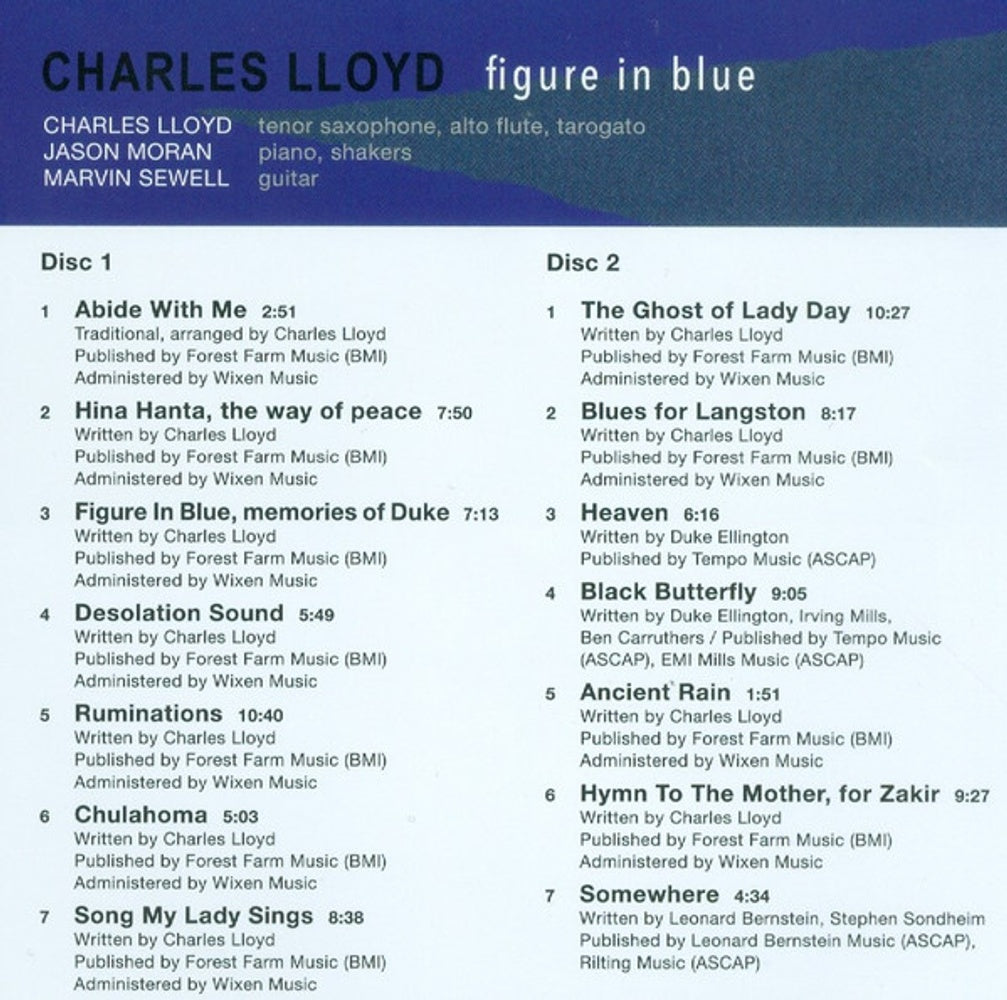 Charles Lloyd – Figure In Blue (2-CD) Music CD