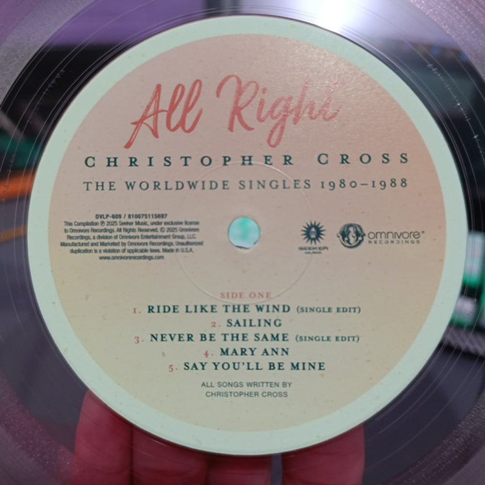 Christopher Cross – All Right: The Worldwide Singles, 1980-1988 (2-LP Pink & Green Vinyl) Vinyl Record