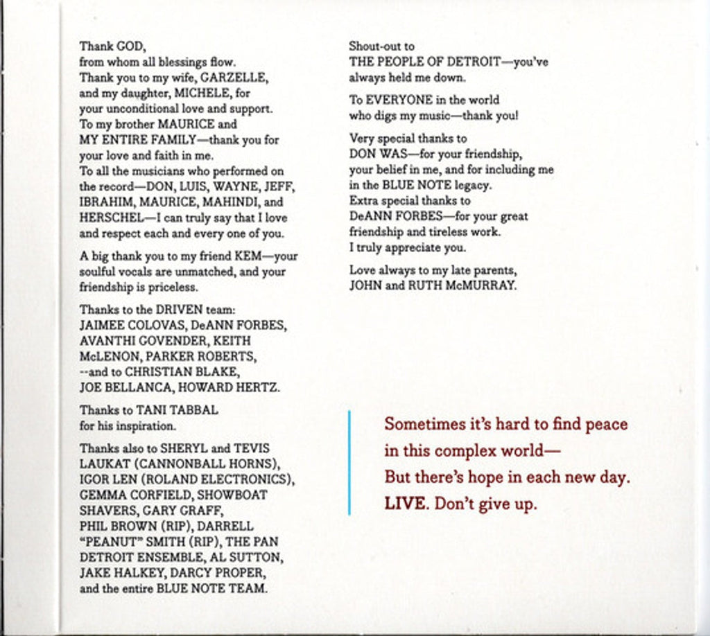 Dave McMurray – I Love Life Even When I'm Hurting Music CD