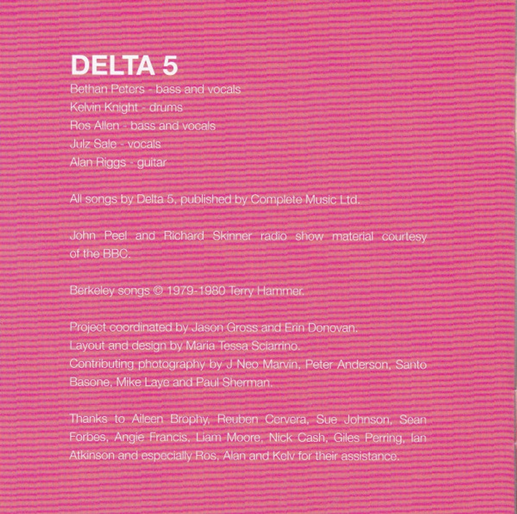 Delta 5 – Singles and Sessions 1979-81 Music CD