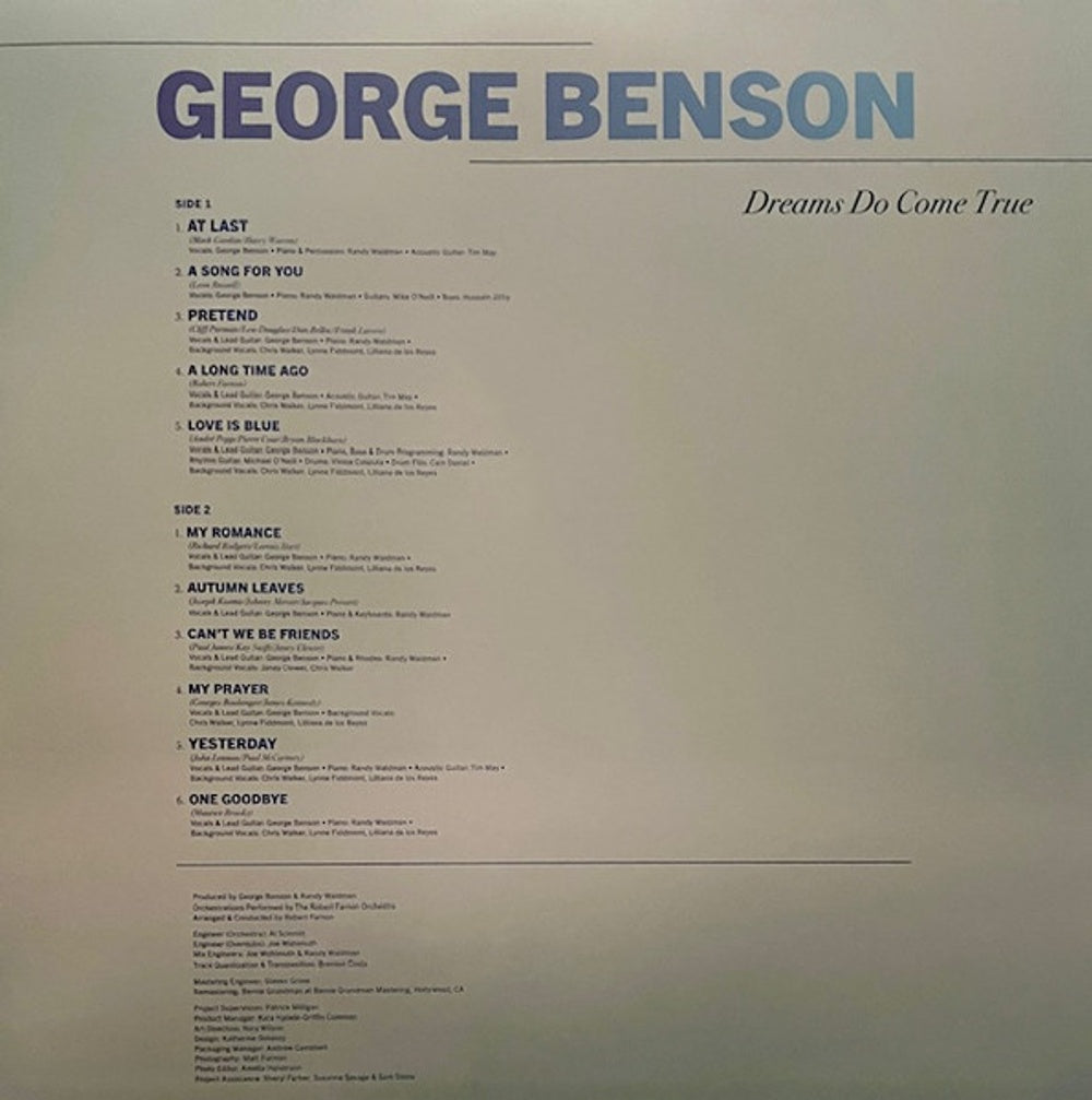 George Benson – Dreams Do Come True: George Benson Meets Robert Farnon (LP Vinyl) Vinyl Record