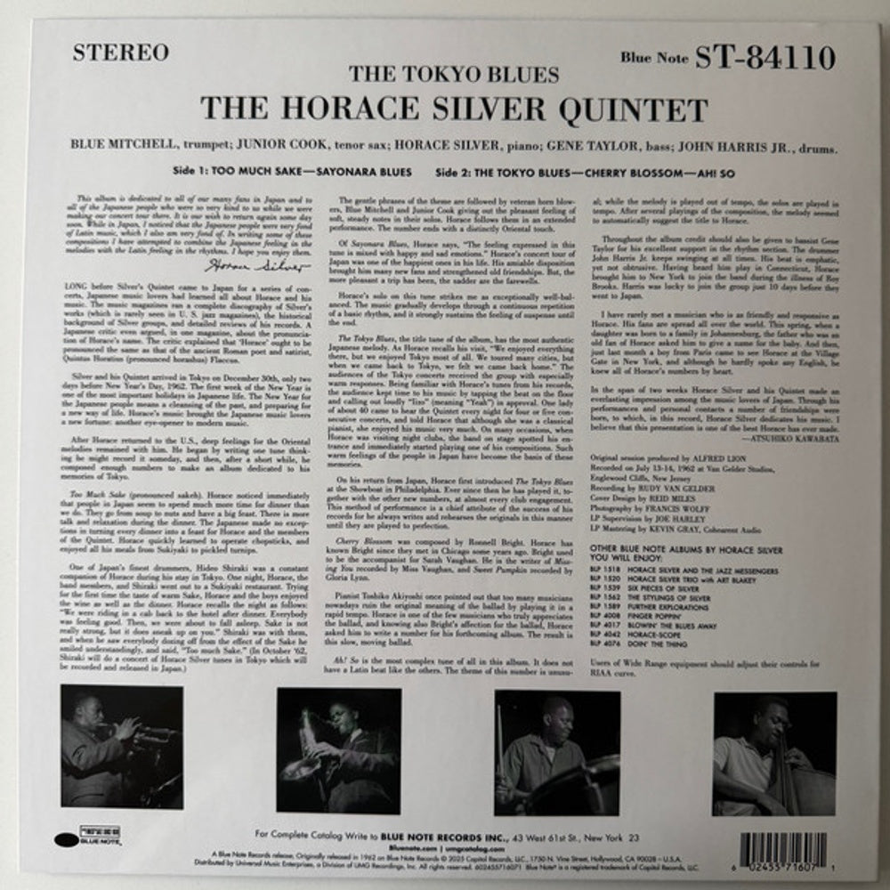 Horace Silver – Tokyo Blues (LP Vinyl) Vinyl Record