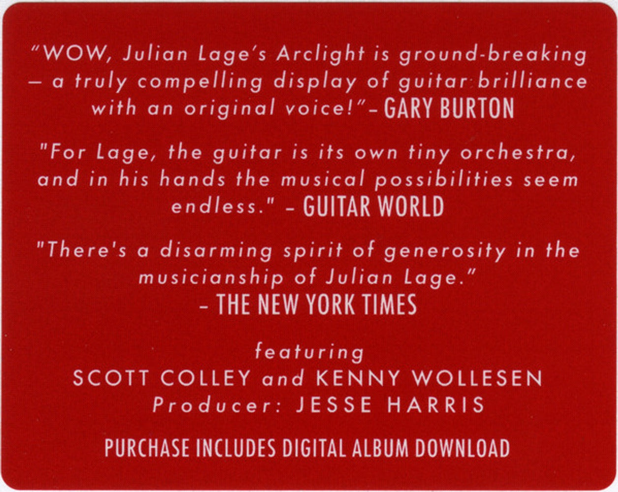 Julian Lage – Arclight (LP Vinyl) Vinyl Record