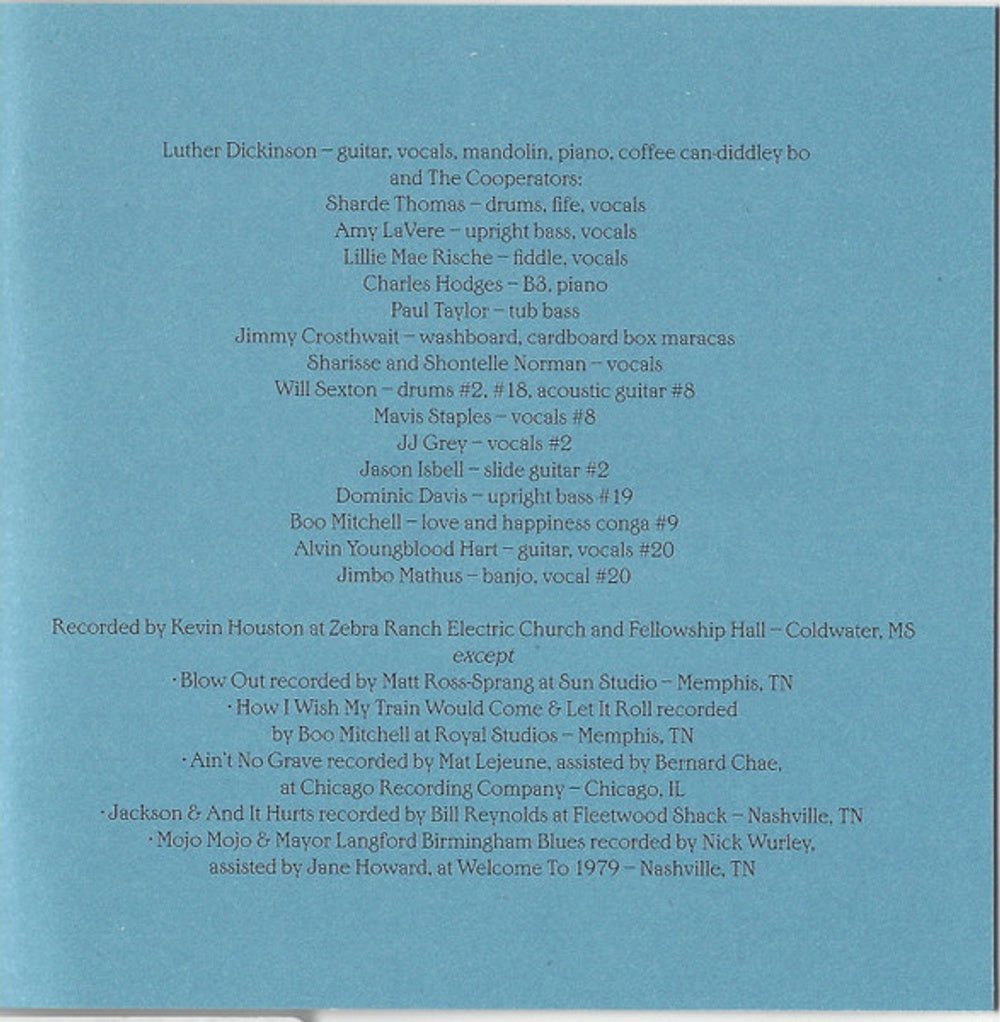 Luther Dickinson – Blues & Ballads (A Folksinger's Songbook) Volumes I & II Music CD