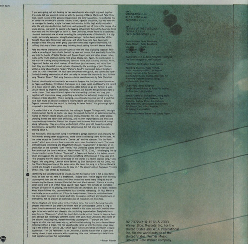 Pete Christlieb – Apogee Music CD