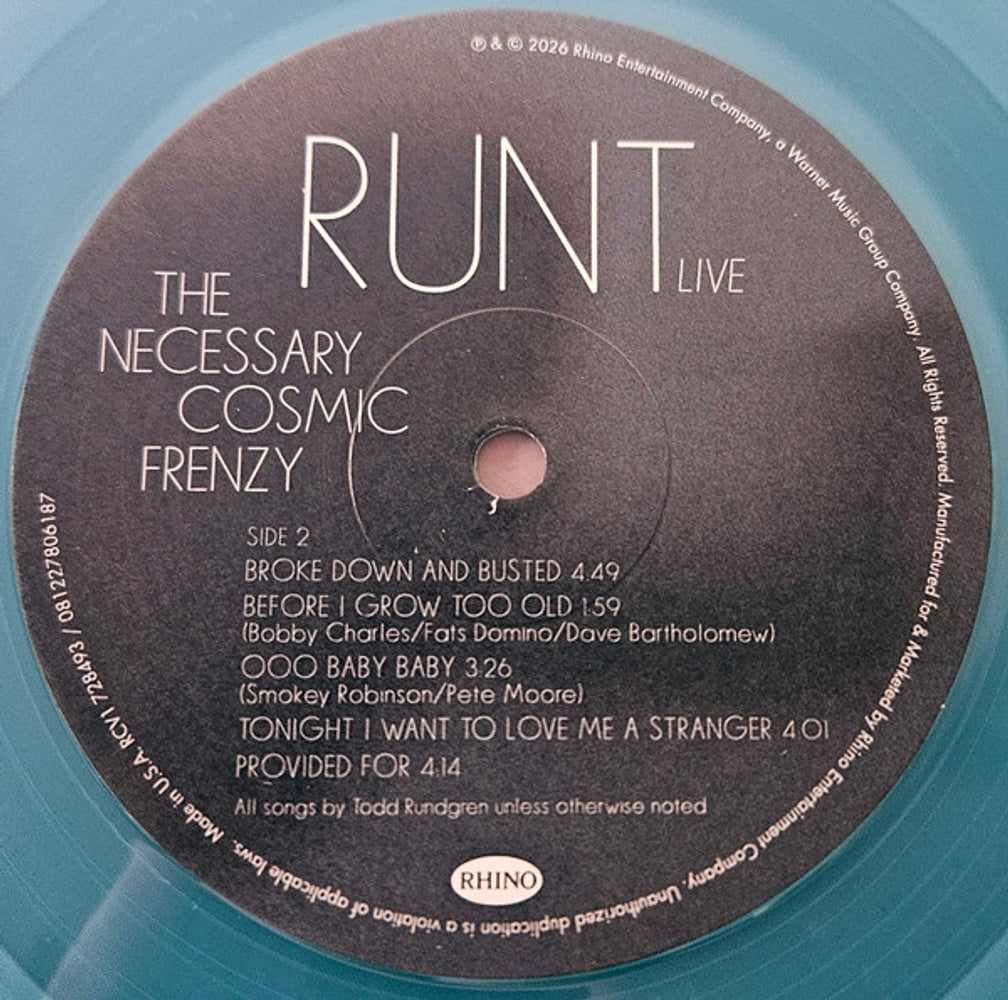 RUNT w/ Todd Rundgren – The Necessary Cosmic Frenzy (LP Vinyl) Vinyl Record
