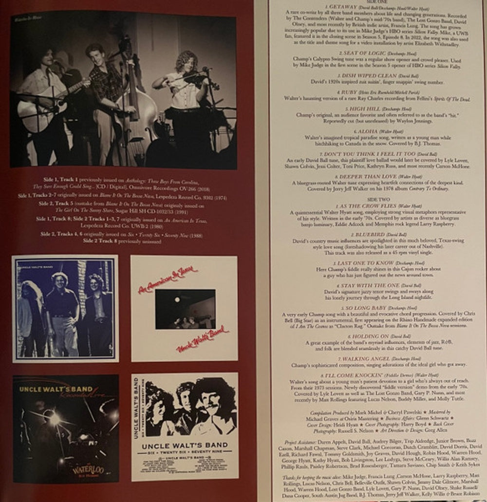 Uncle Walt's Band – Anthology: Those Boys From Carolina, They Sure Enough Could Sing (LP Vinyl) Vinyl Record