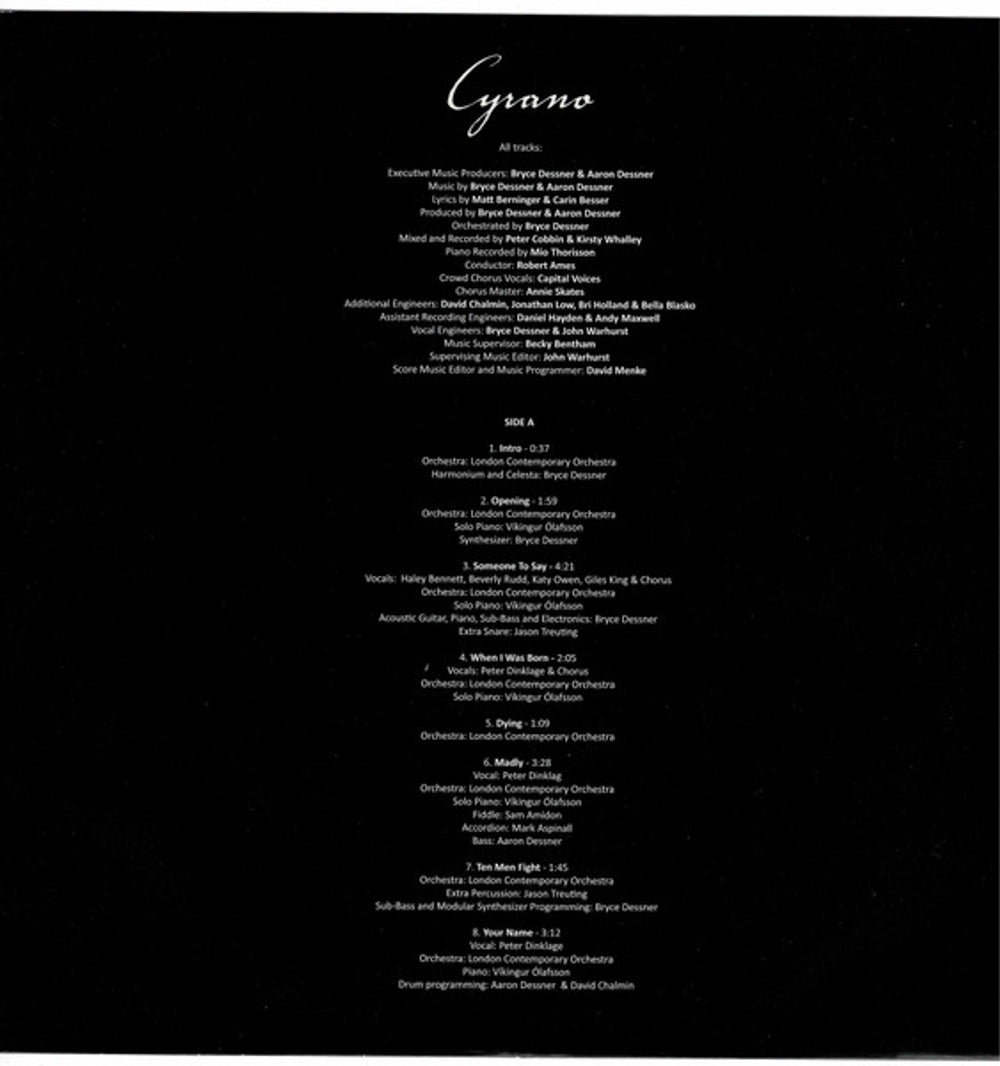 Bryce Dessner & Aaron Dessner – Cyrano: Original Motion Picture Soundtrack (2-LP Vinyl) Vinyl Record