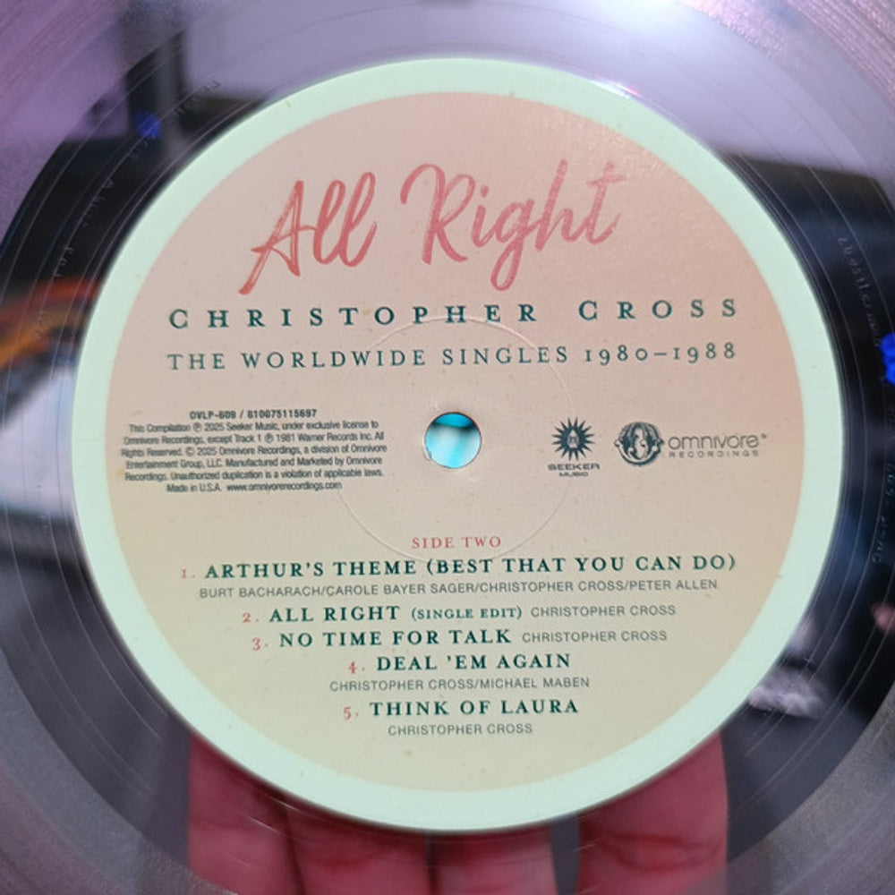 Christopher Cross – All Right: The Worldwide Singles, 1980-1988 (2-LP Pink & Green Vinyl) Vinyl Record