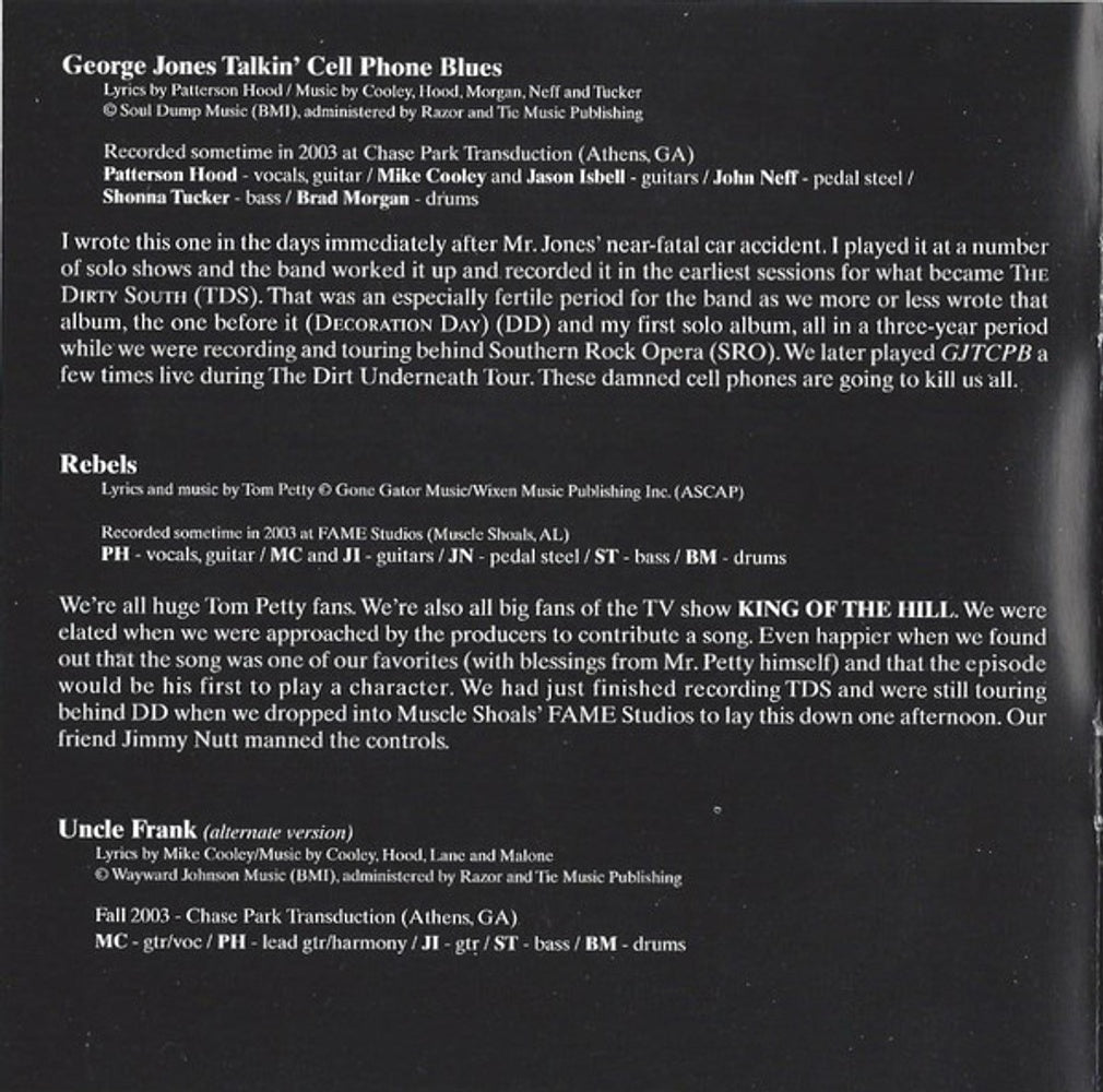 Drive-By Truckers – Fine Print Music CD