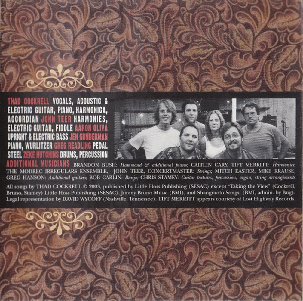 Thad Cockrell – Warmth and Beauty Music CD