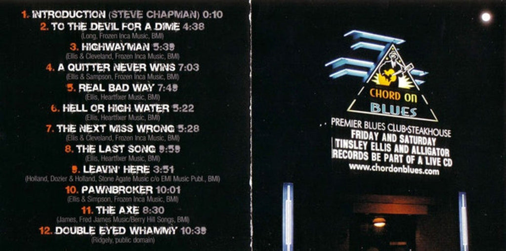 Tinsley Ellis – Live! Highwayman Music CD