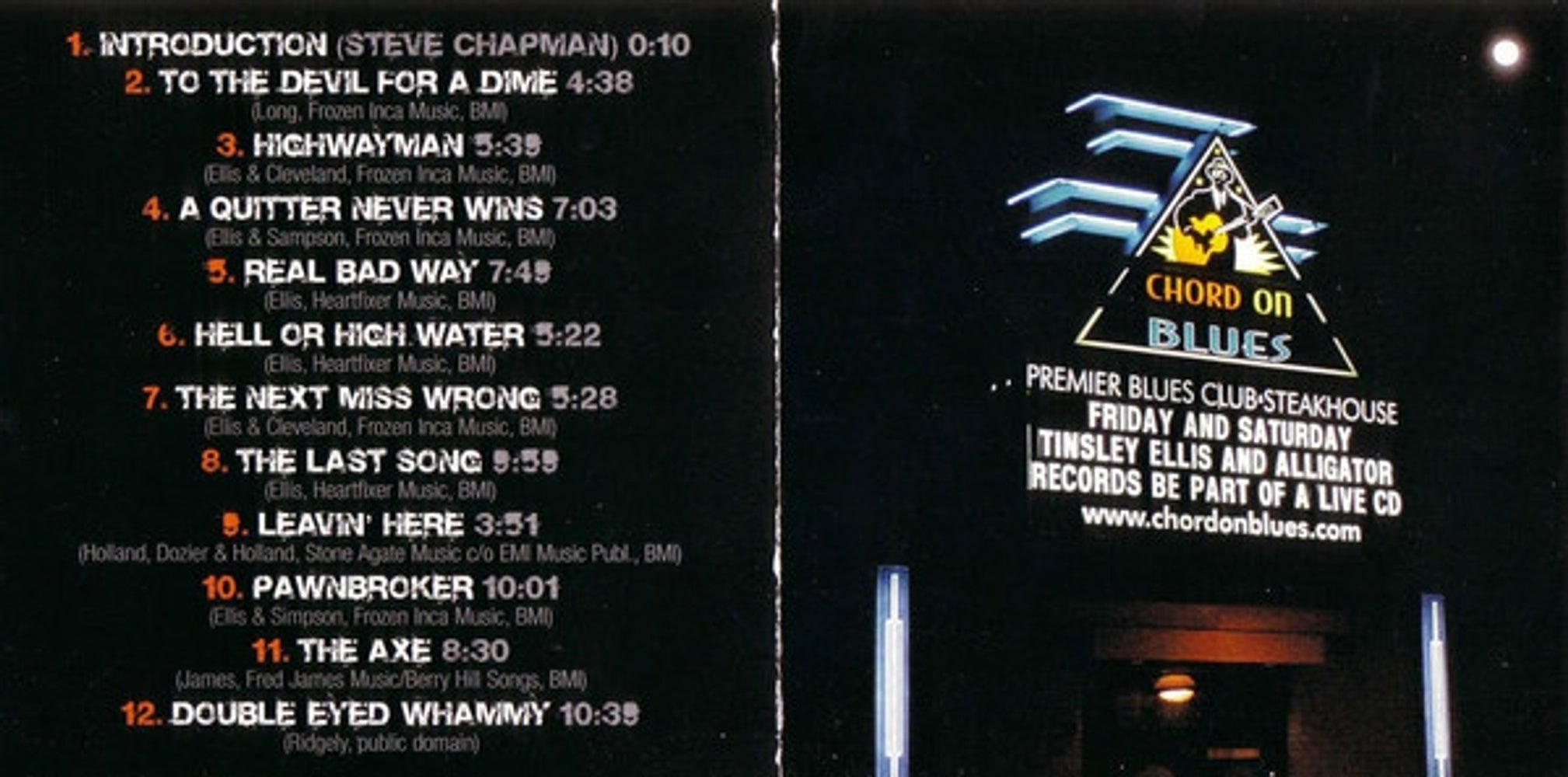 Tinsley Ellis – Live! Highwayman Music CD