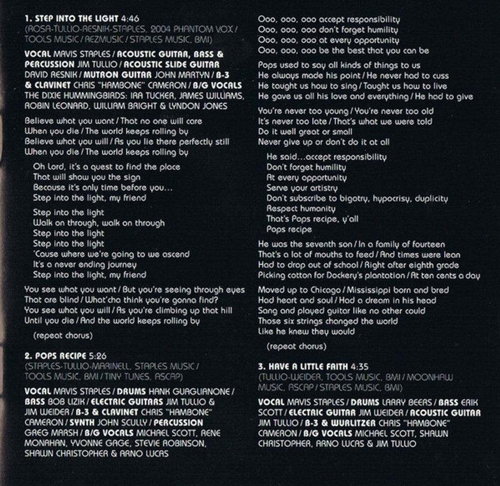 Mavis Staples – Have a Little Faith Music CD
