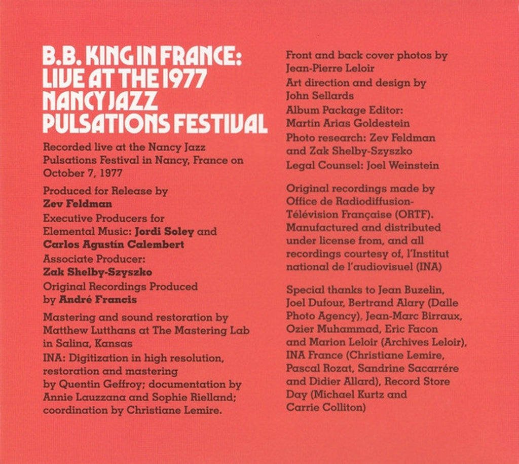 B.B. King – In France: Live At The 1977 Nancy Jazz Pulsations Music CD