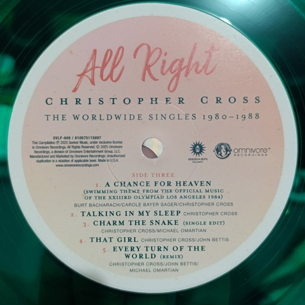 Christopher Cross – All Right: The Worldwide Singles, 1980-1988 (2-LP Pink & Green Vinyl) Vinyl Record